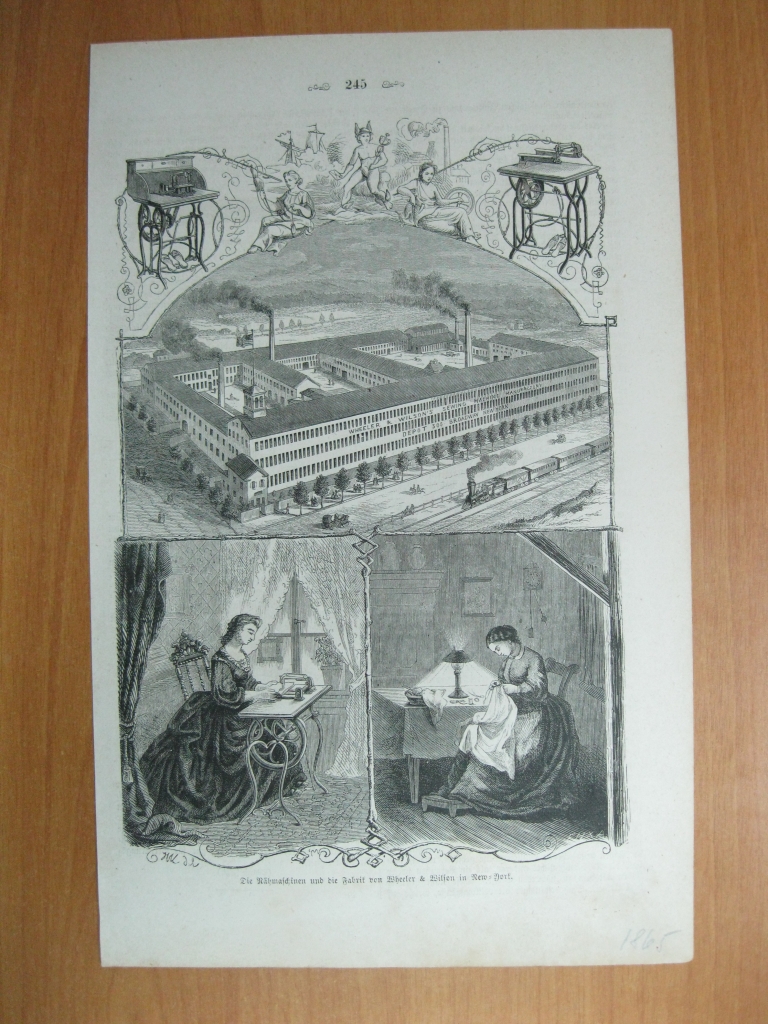 Fábrica textil y costureras, 1865